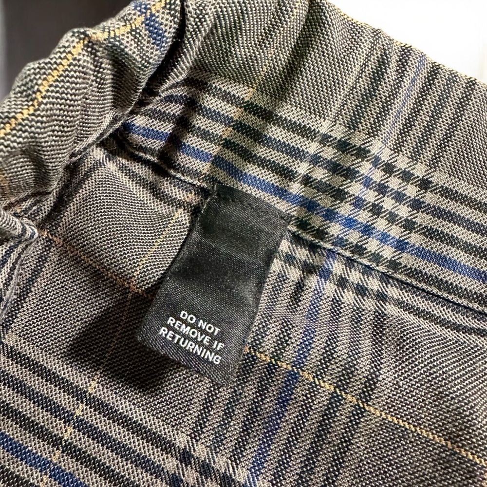 Sea New York ‘Rowan’ Track Pants in Taupe Brown Plaid Virgin Wool-Blend Size 2 - Picture 9 of 16